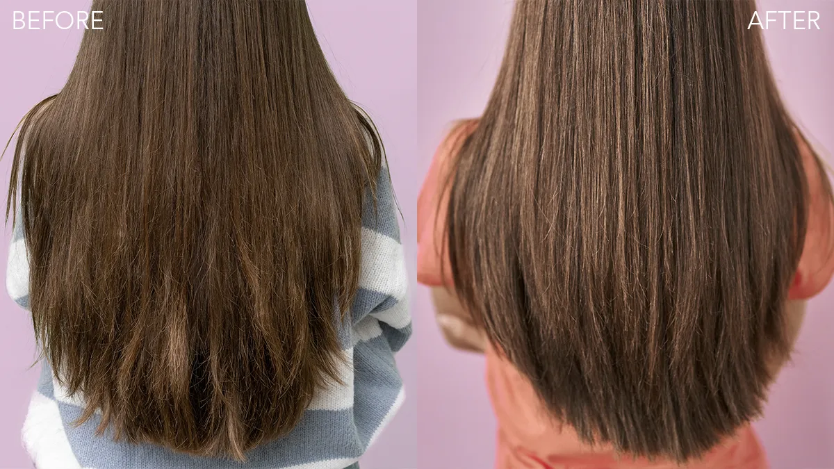 FILP play LED light hair brush before after